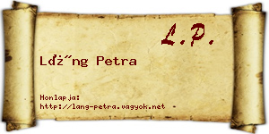 Láng Petra névjegykártya